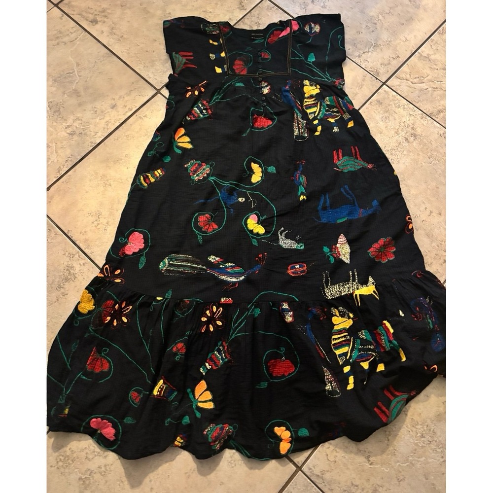 Urban Outfitters Willow Frock embroidered floral dress M - Picture 2 of 9
